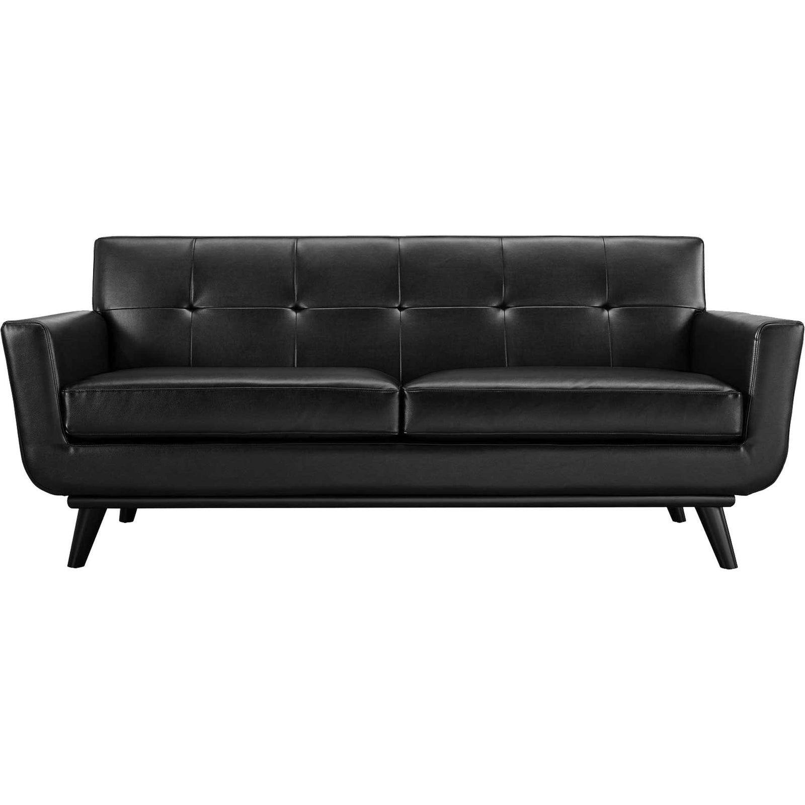 Emory Leather Loveseat Black