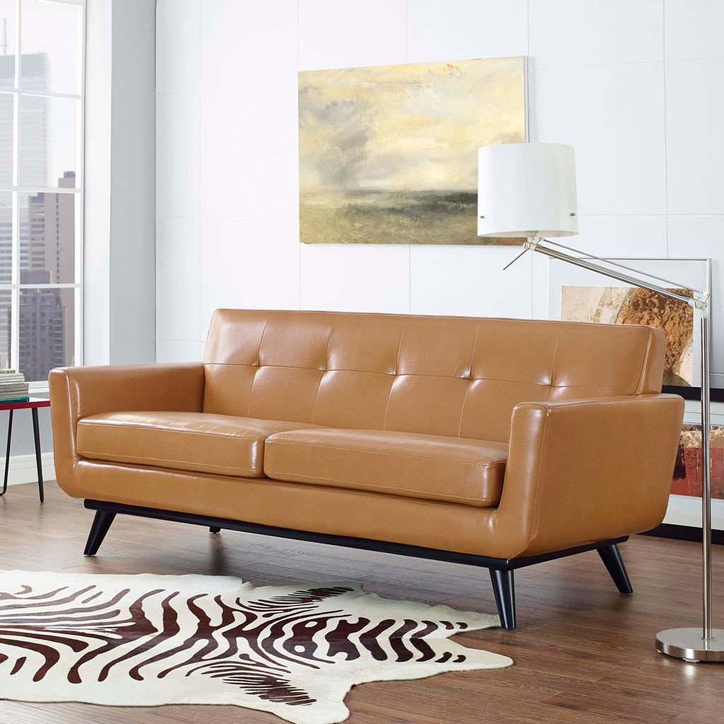 Emory Leather Loveseat Tan