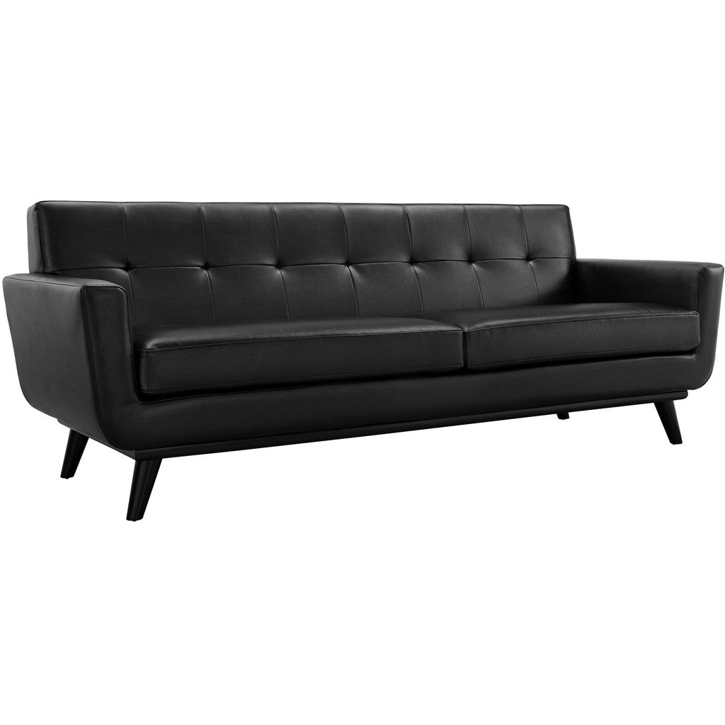 Emory Leather Sofa Black