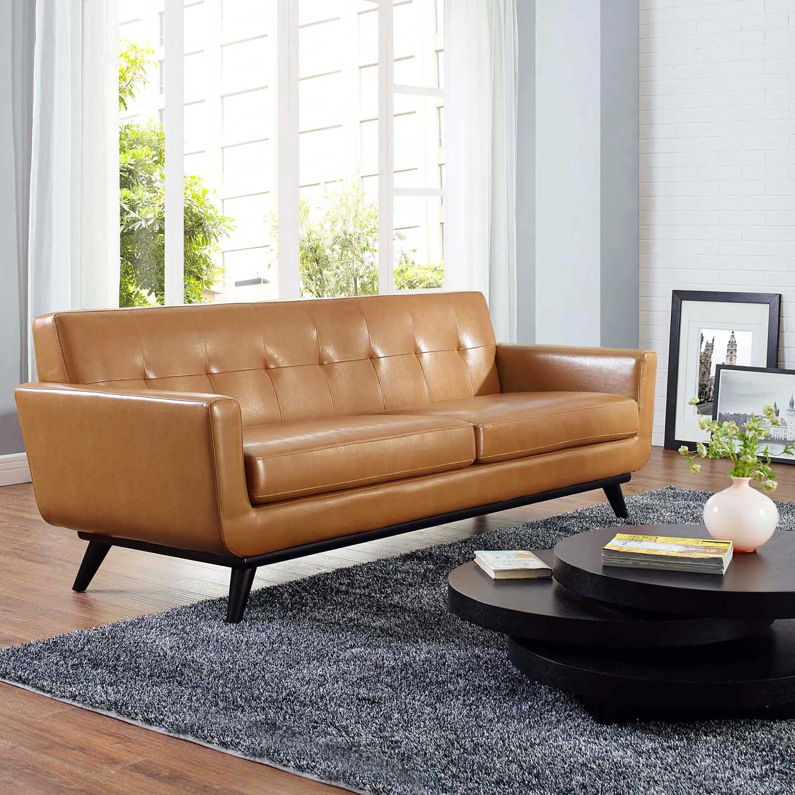 Emory Leather Sofa Tan