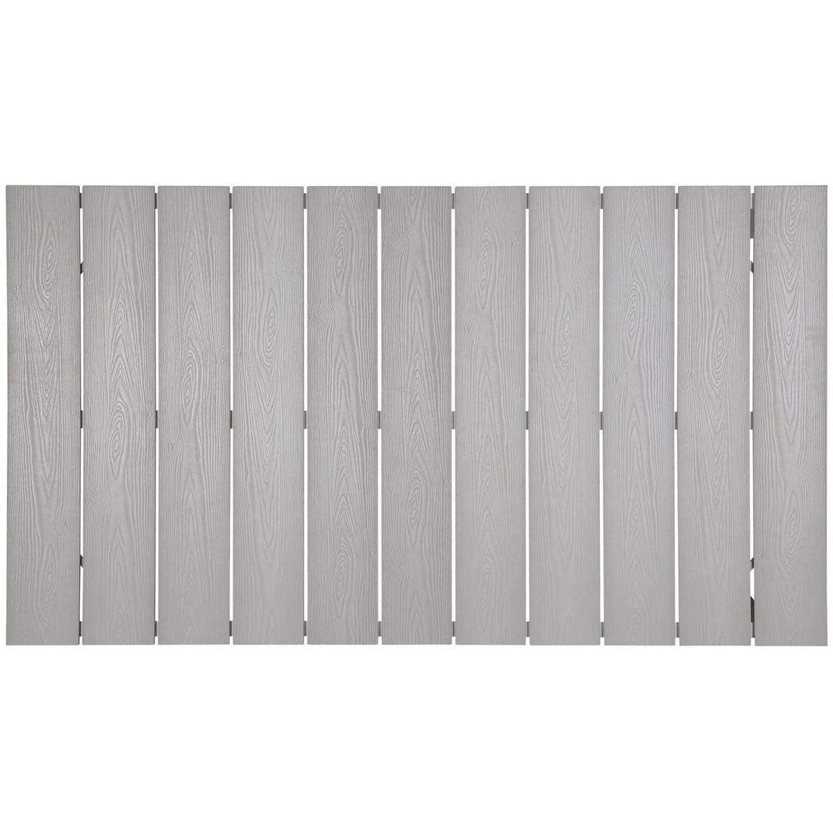 Light gray slatted tabletop with realistic wood grain texture for a fresh outdoor feel. || EEI-1508-WHI-LGR || top_studio
