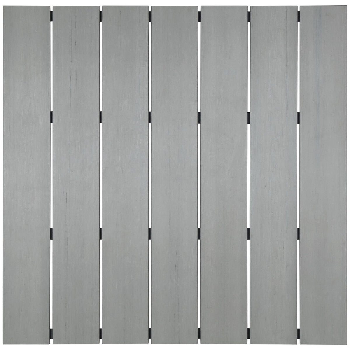 Close view of light gray wood grain slats that create the weathered look of the Maine bar table top || EEI-1511-BRN-GRY || swatch_studio