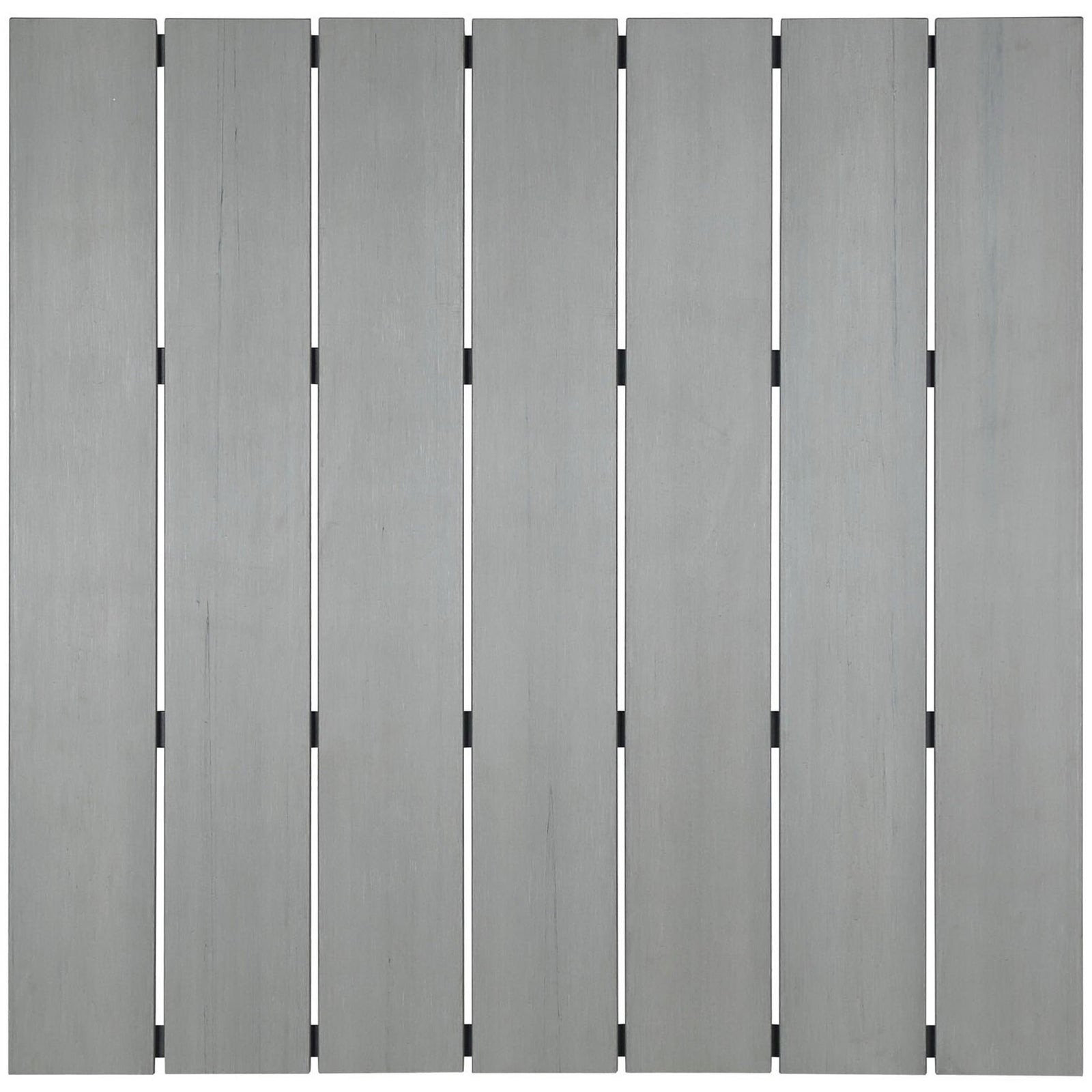 Close view of light gray wood grain slats that create the weathered look of the Maine bar table top || EEI-1511-BRN-GRY || swatch_studio