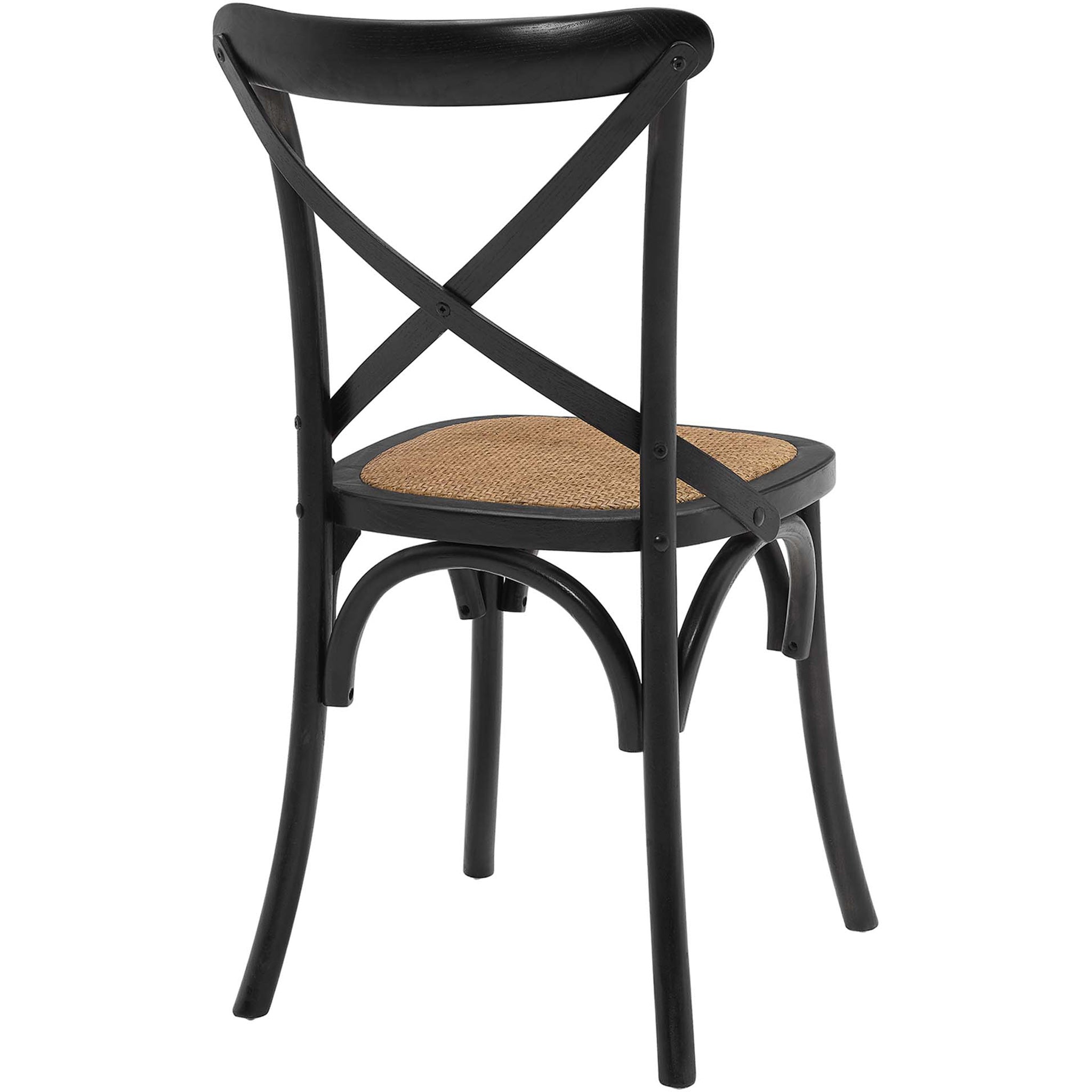 Gentry Rattan Seat Dining Side Chair Black