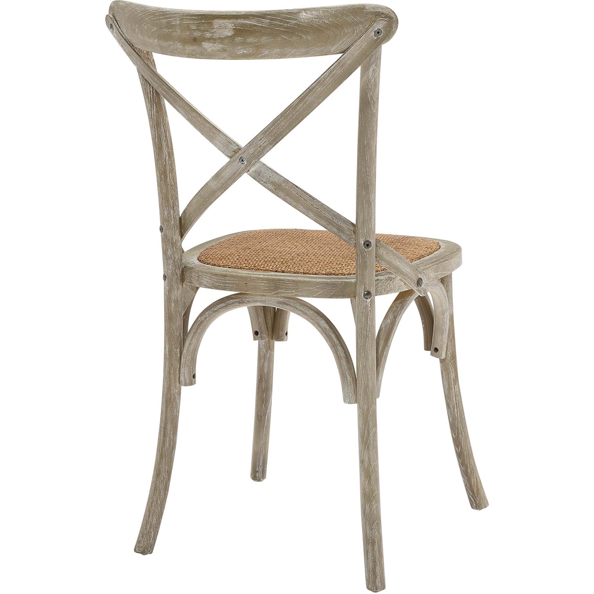 Gentry Rattan Seat Dining Side Chair Gray