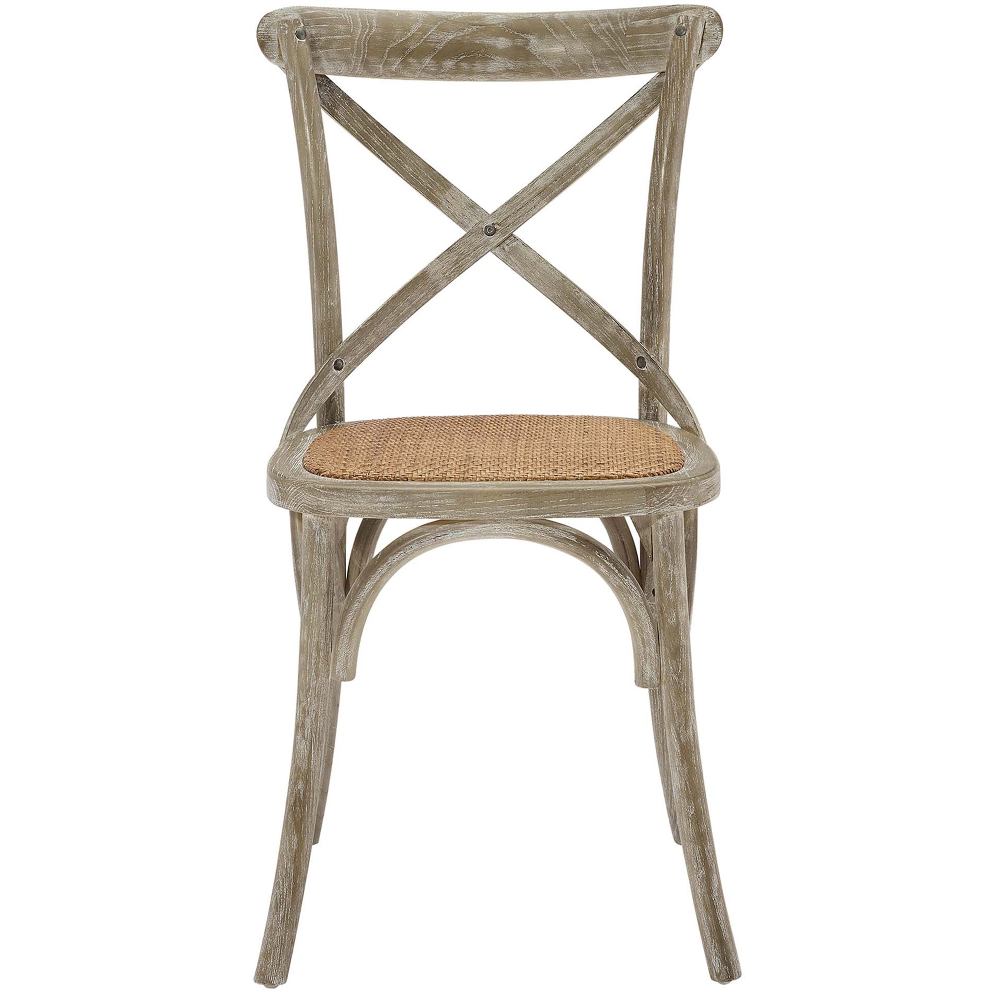 Gentry Rattan Seat Dining Side Chair Gray