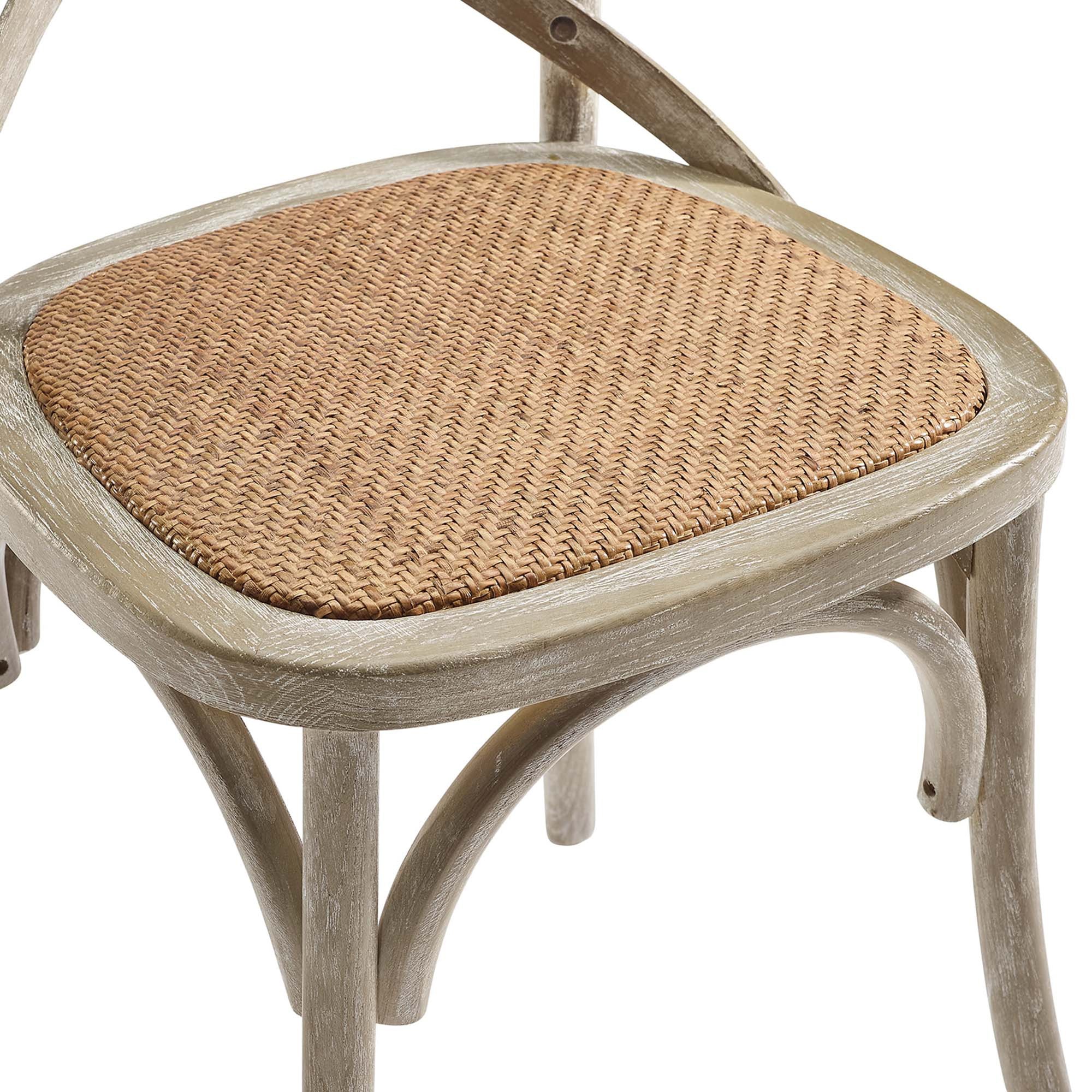 Gentry Rattan Seat Dining Side Chair Gray
