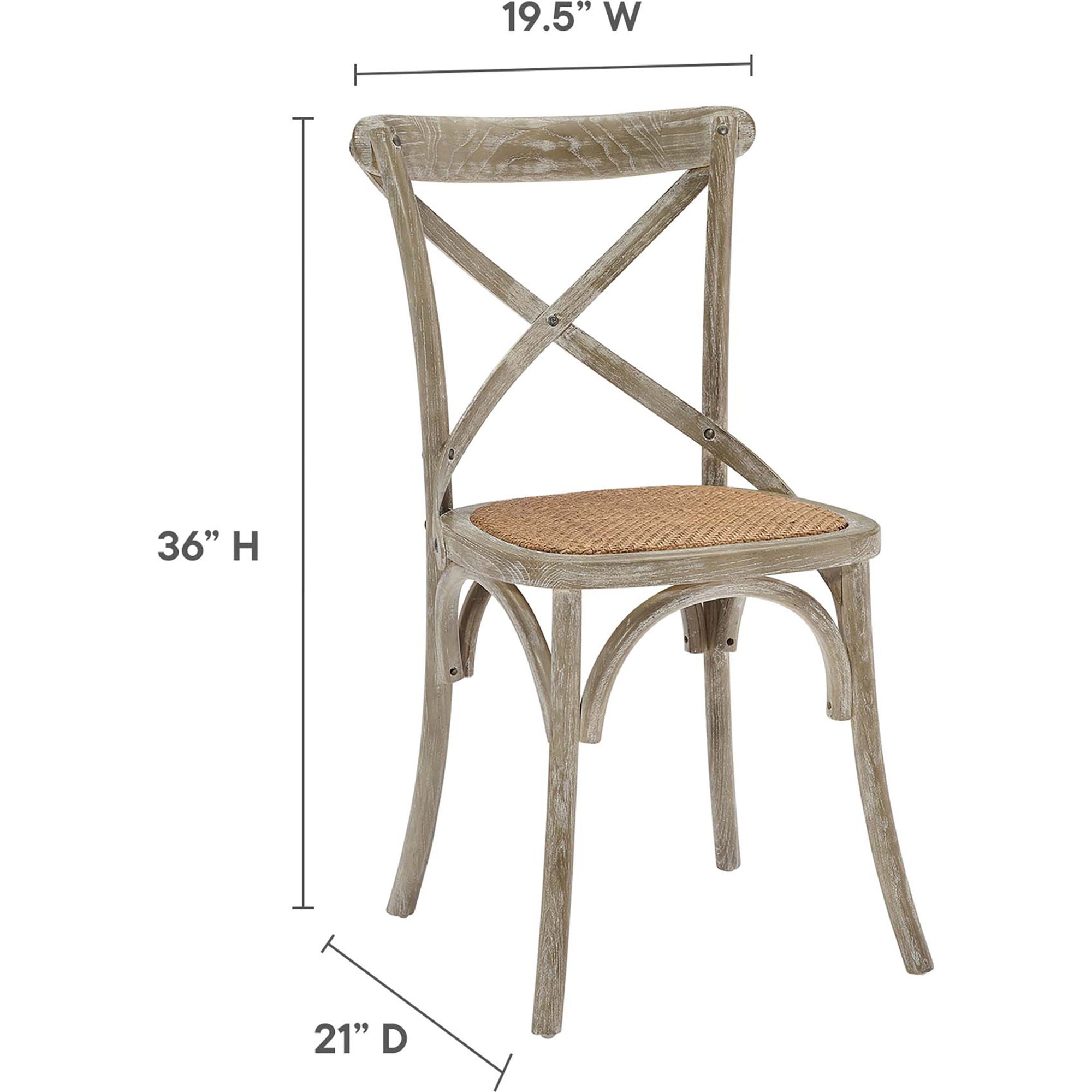 Gentry Rattan Seat Dining Side Chair Gray