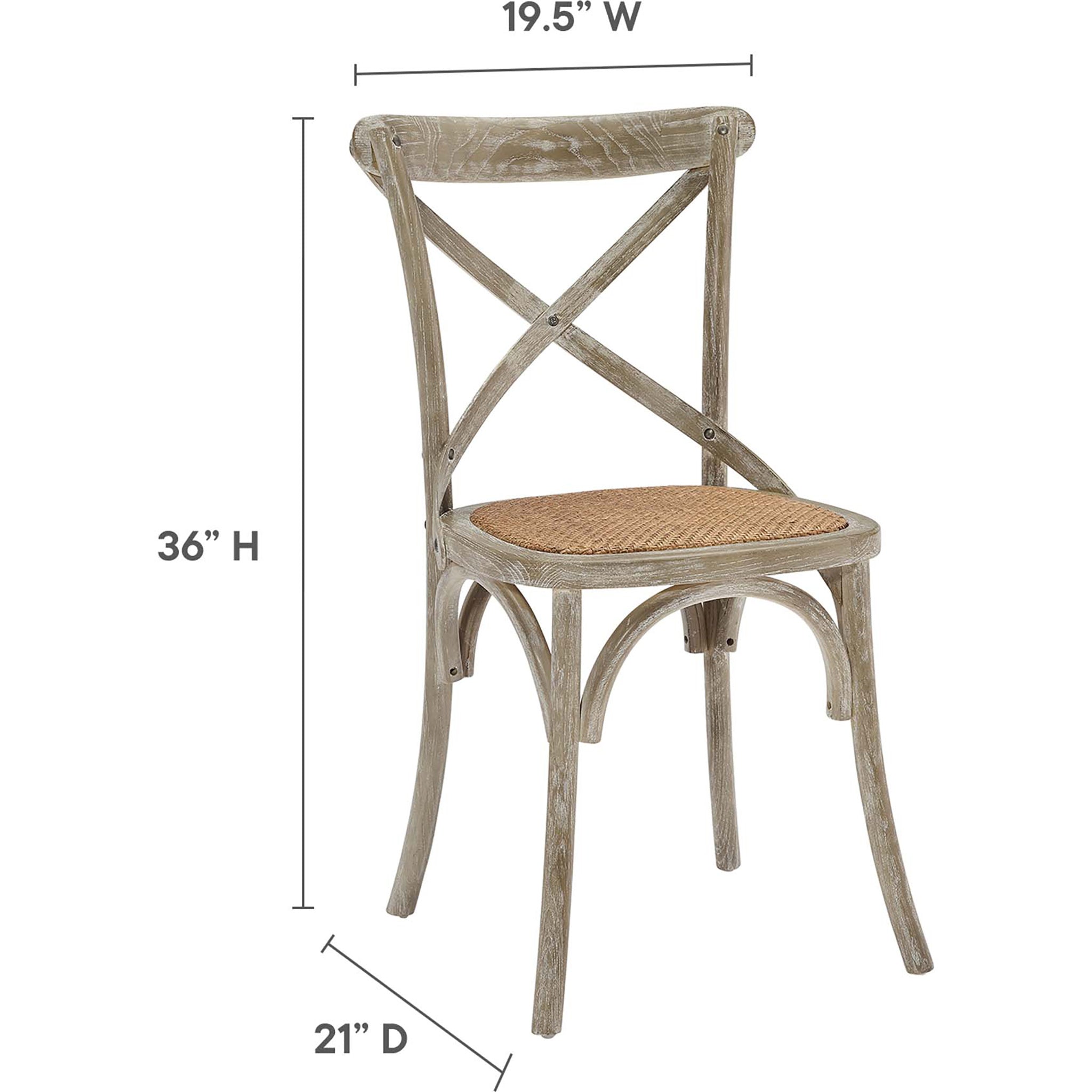 Gentry Rattan Seat Dining Side Chair Gray