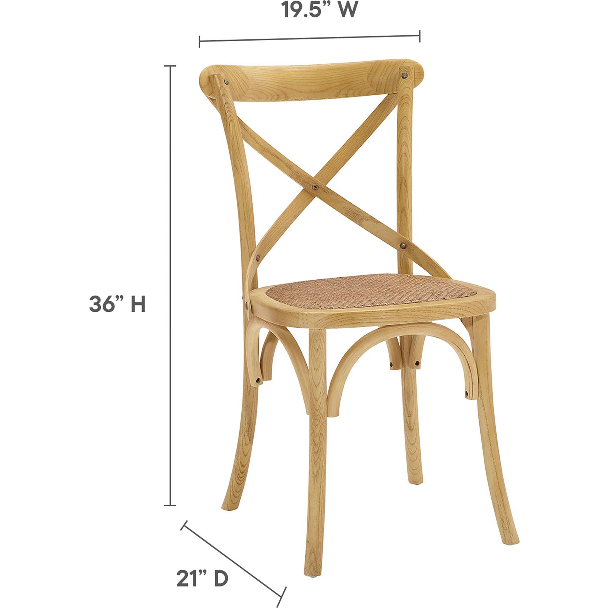 Gentry Rattan Seat Dining Side Chair Natural