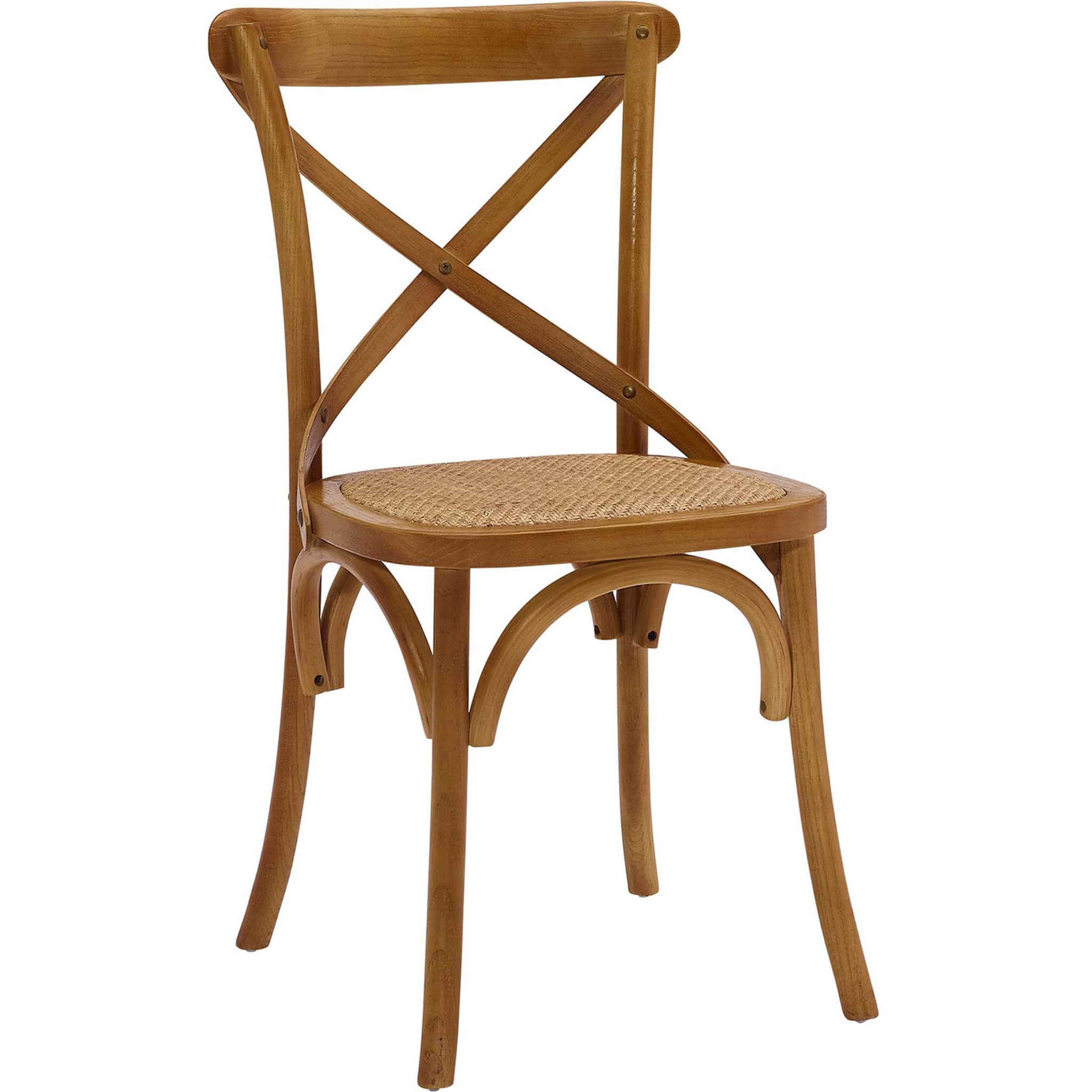 Gentry Rattan Seat Dining Side Chair Walnut