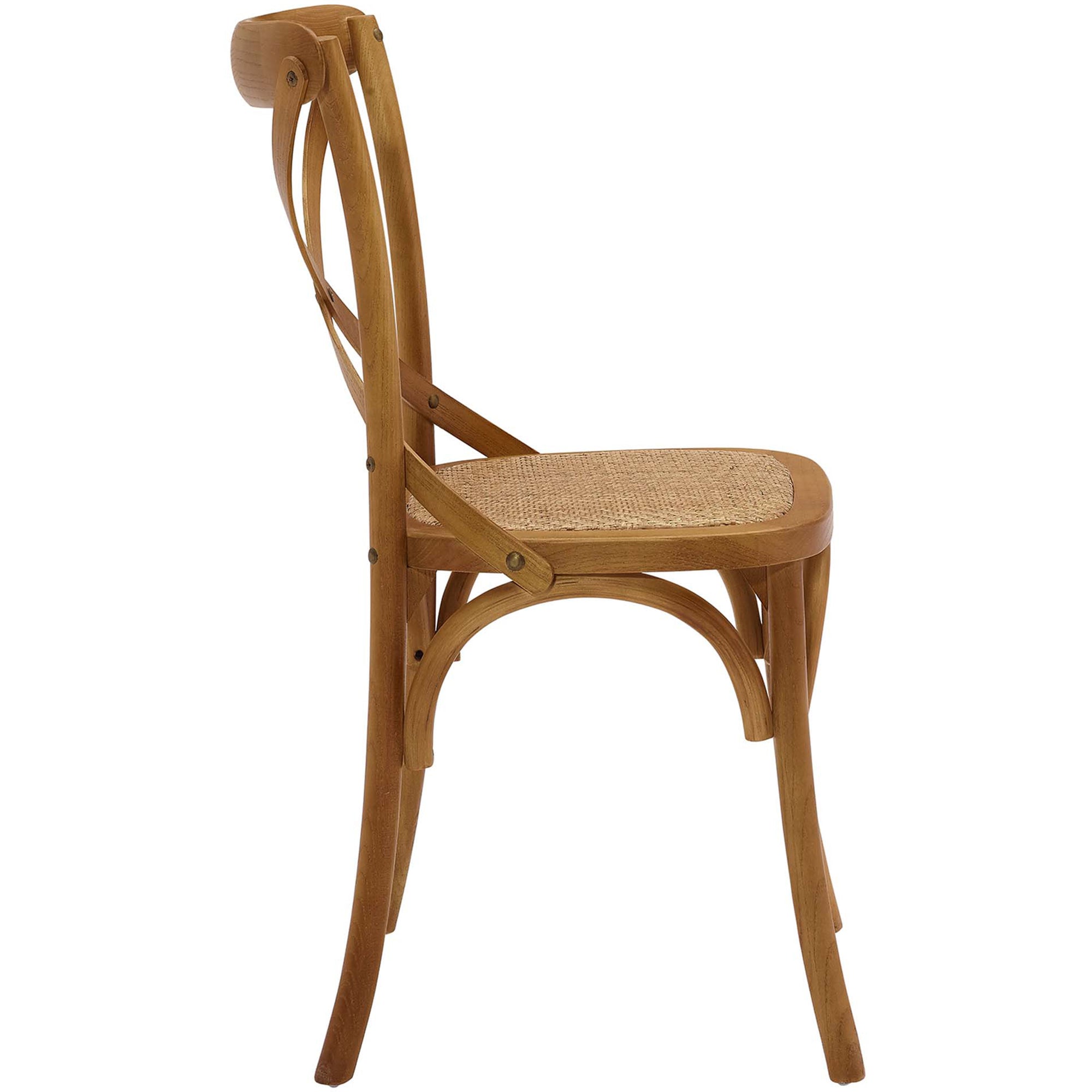 Gentry Rattan Seat Dining Side Chair Walnut