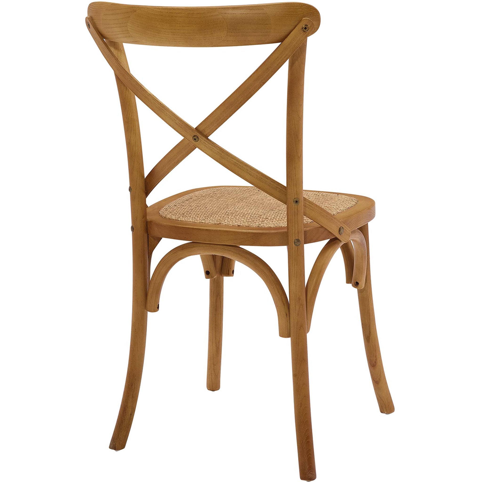 Gentry Rattan Seat Dining Side Chair Walnut