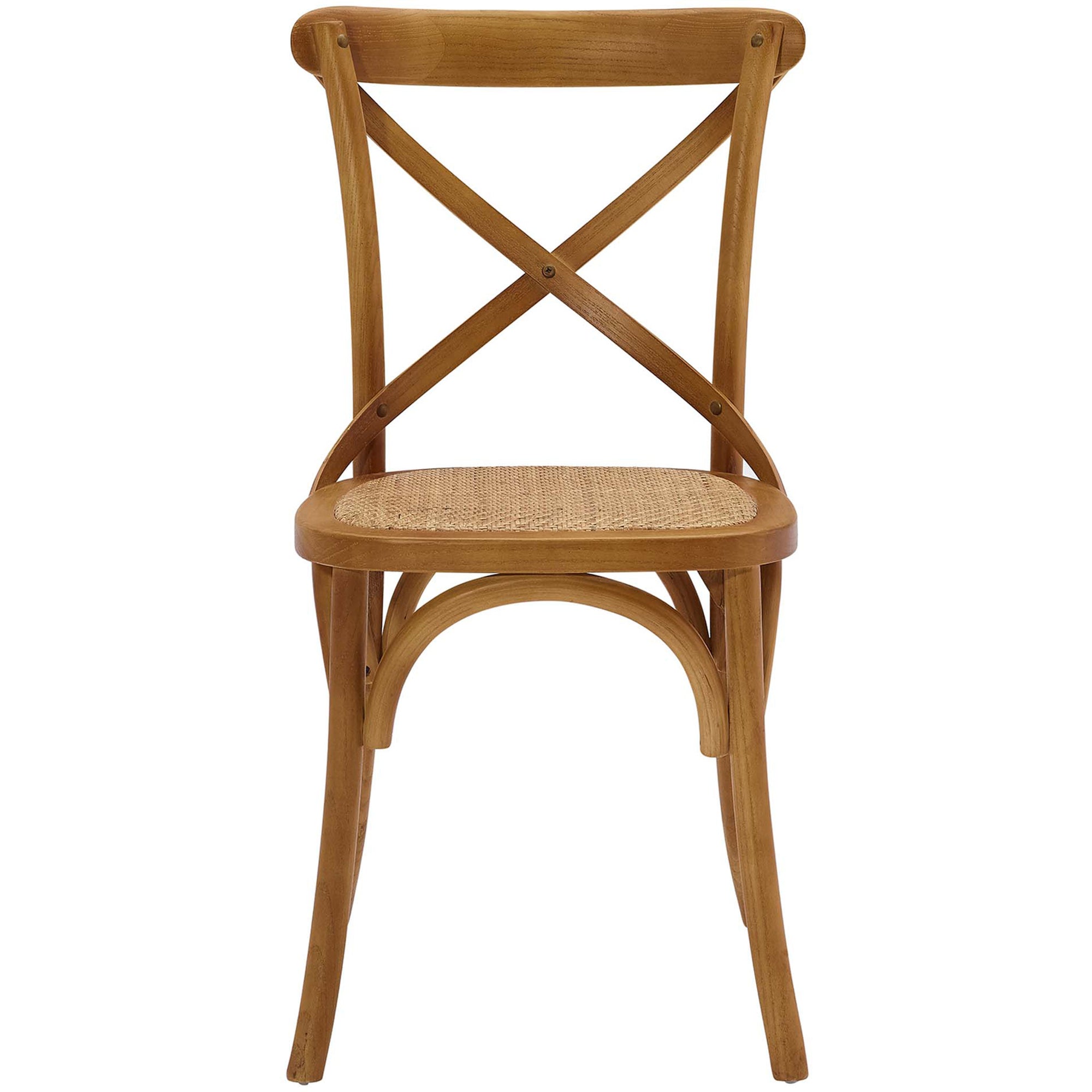 Gentry Rattan Seat Dining Side Chair Walnut