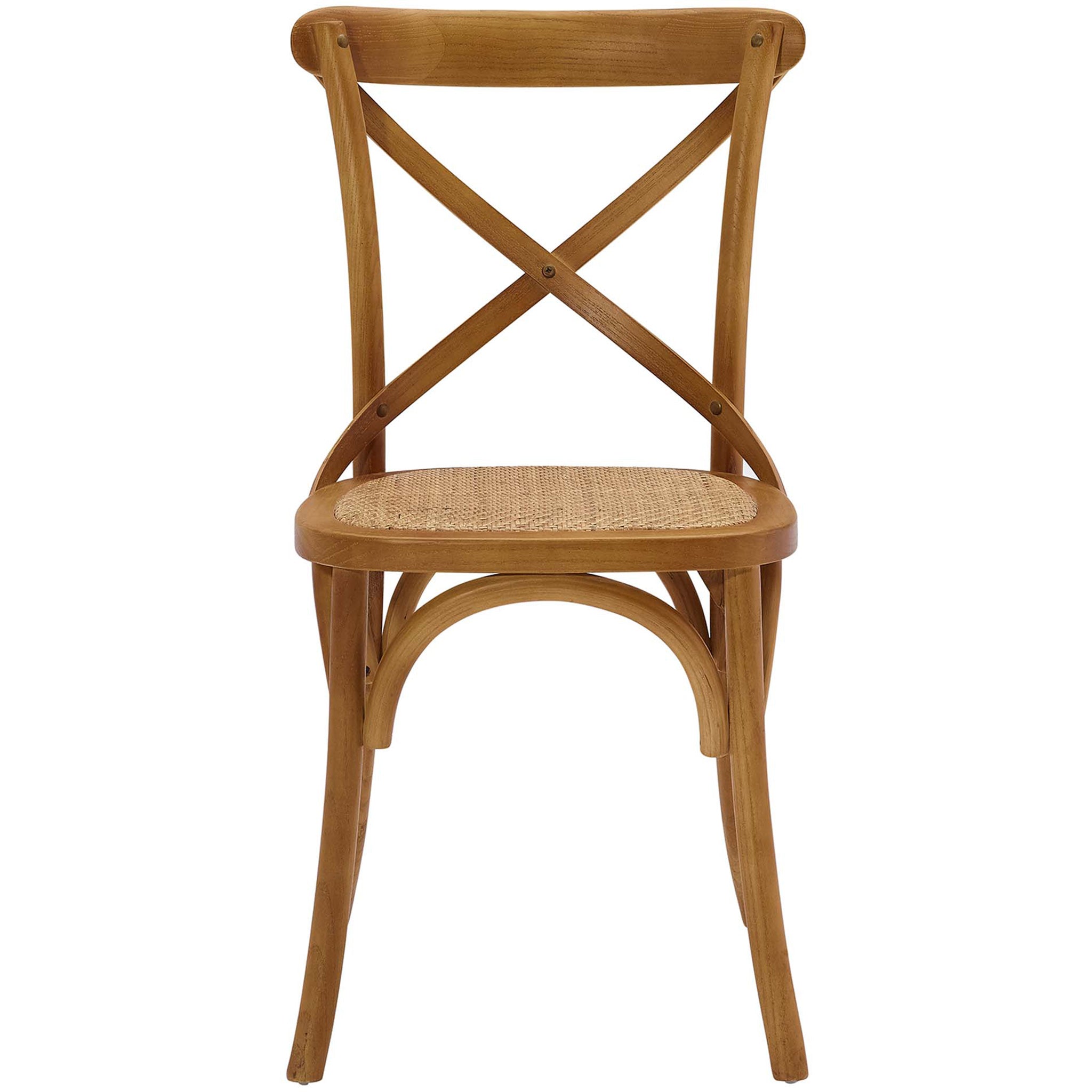 Gentry Rattan Seat Dining Side Chair Walnut