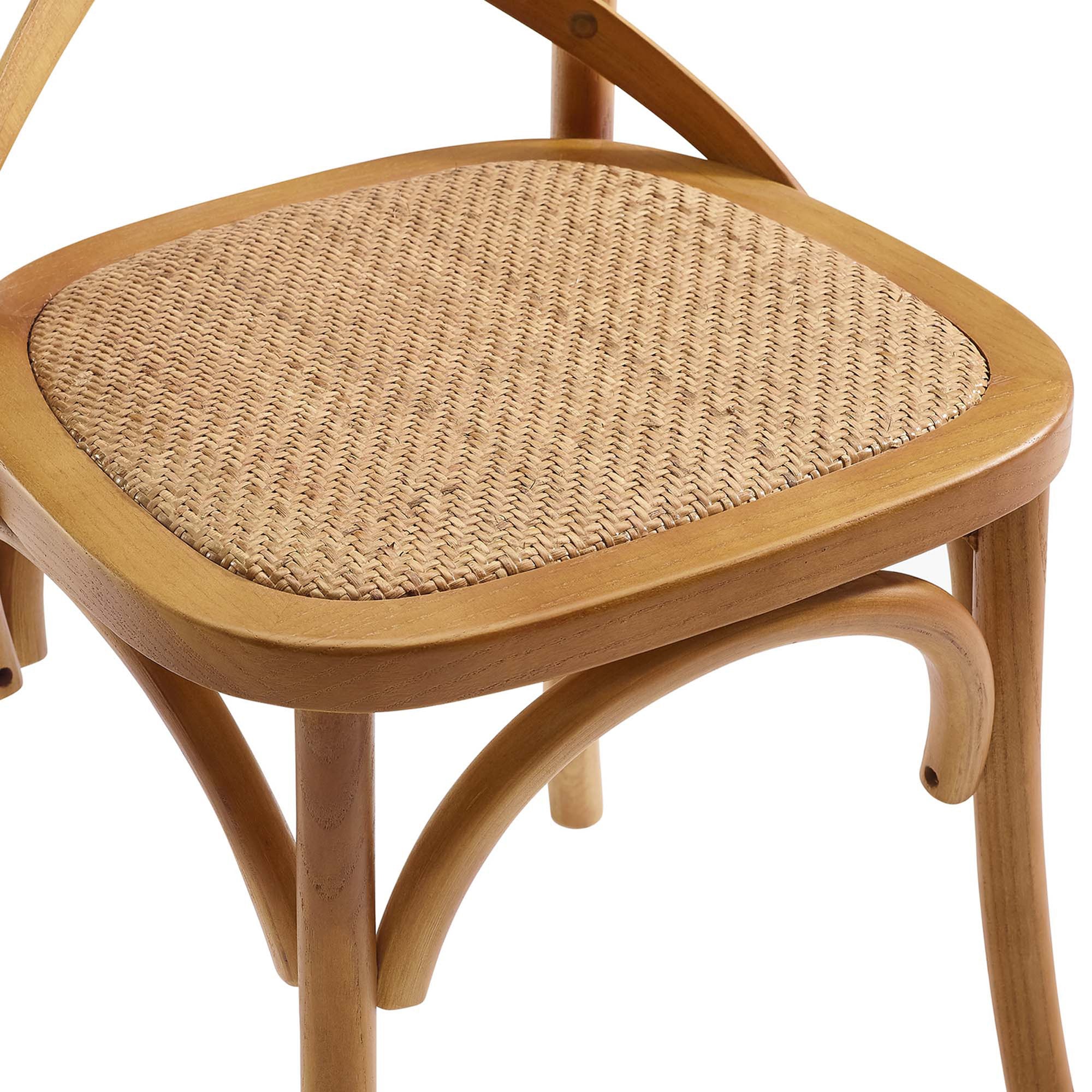 Gentry Rattan Seat Dining Side Chair Walnut