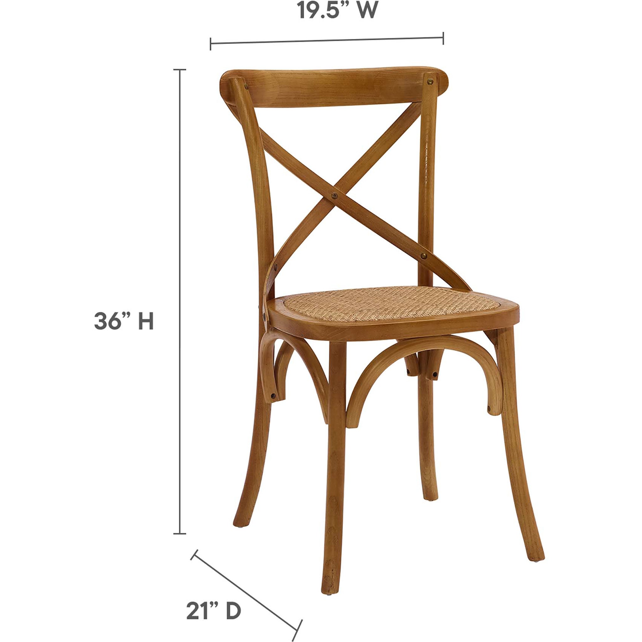 Gentry Rattan Seat Dining Side Chair Walnut