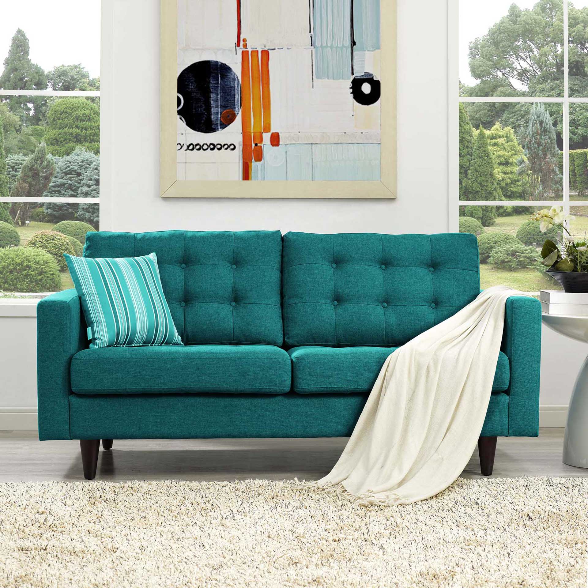 Era Upholstered Loveseat Teal