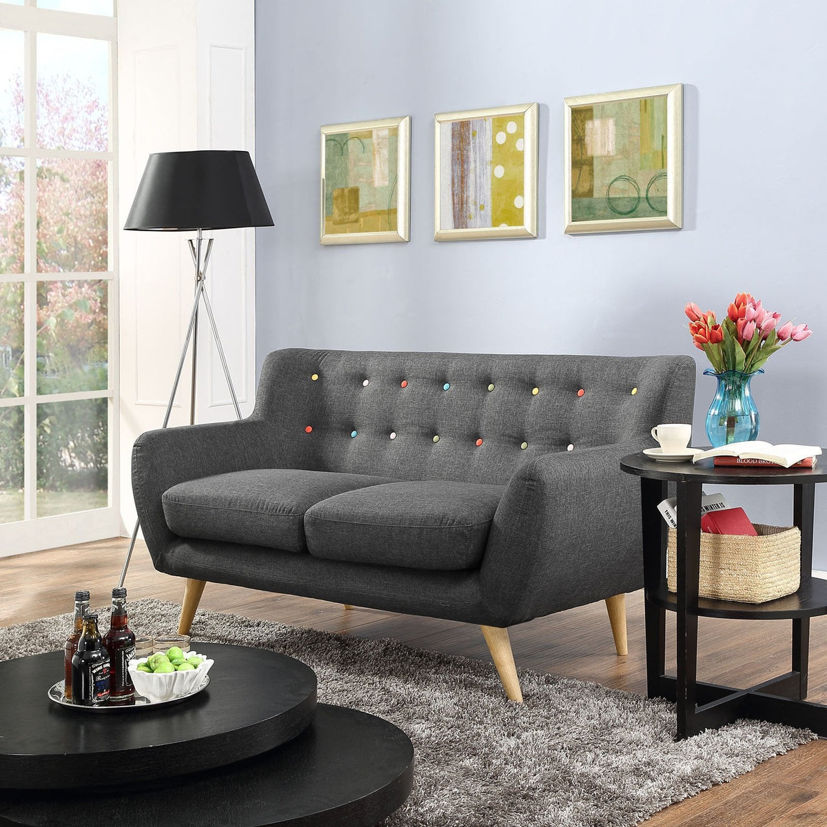 Reverence Loveseat Gray