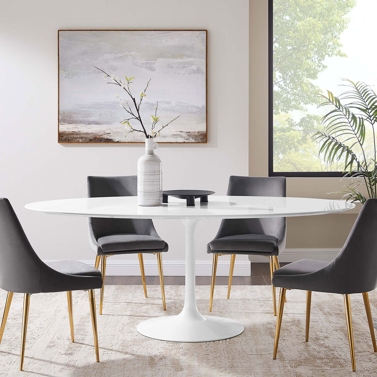 Lipton Oval Dining Table White