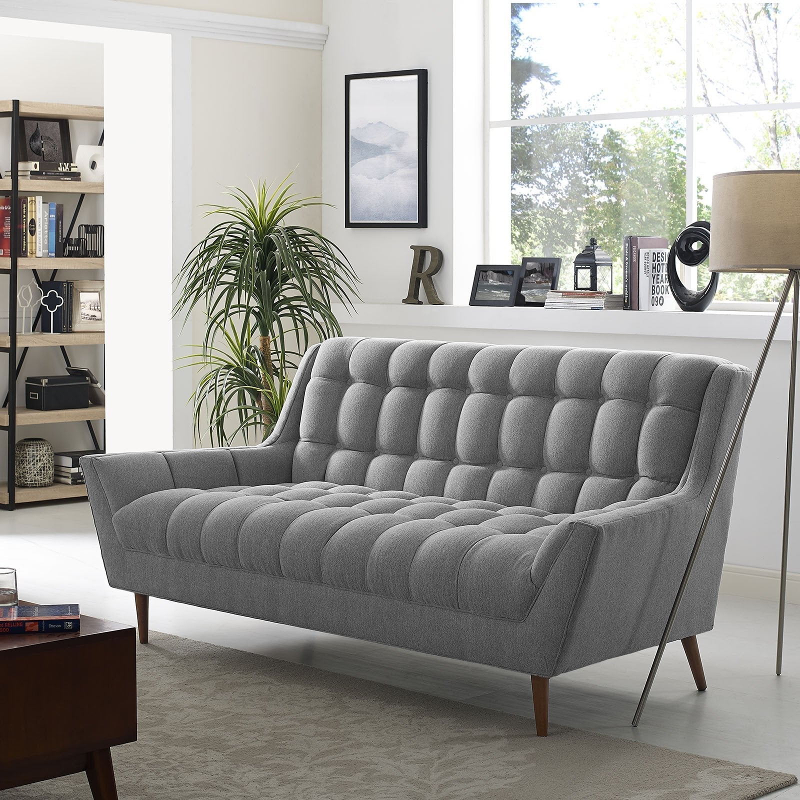 Reborn Fabric Loveseat Expectation Gray