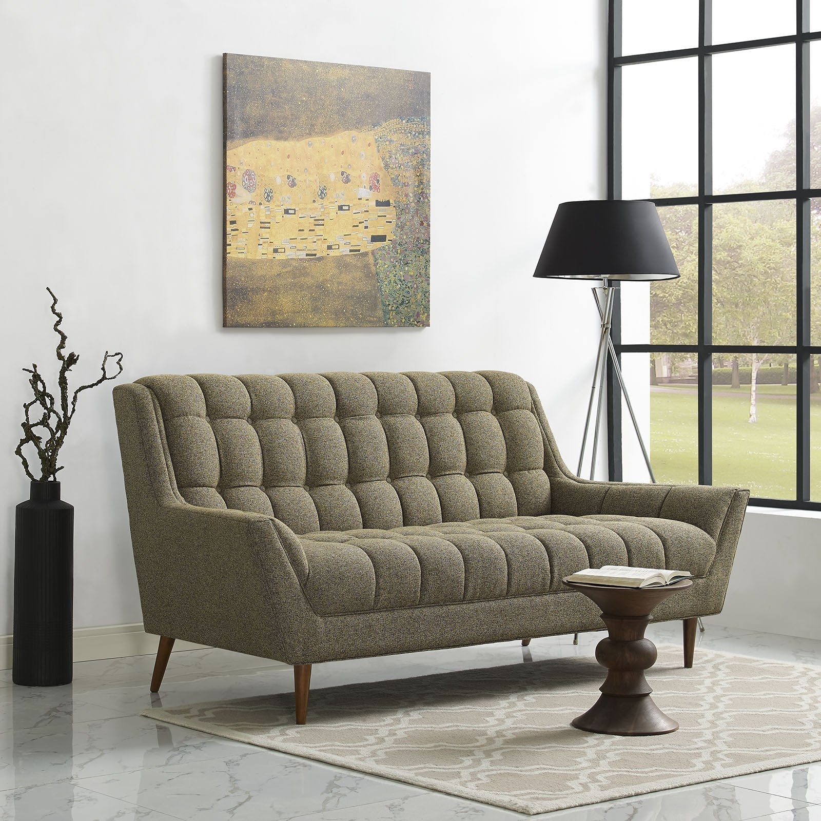 Reborn Fabric Loveseat Oatmeal