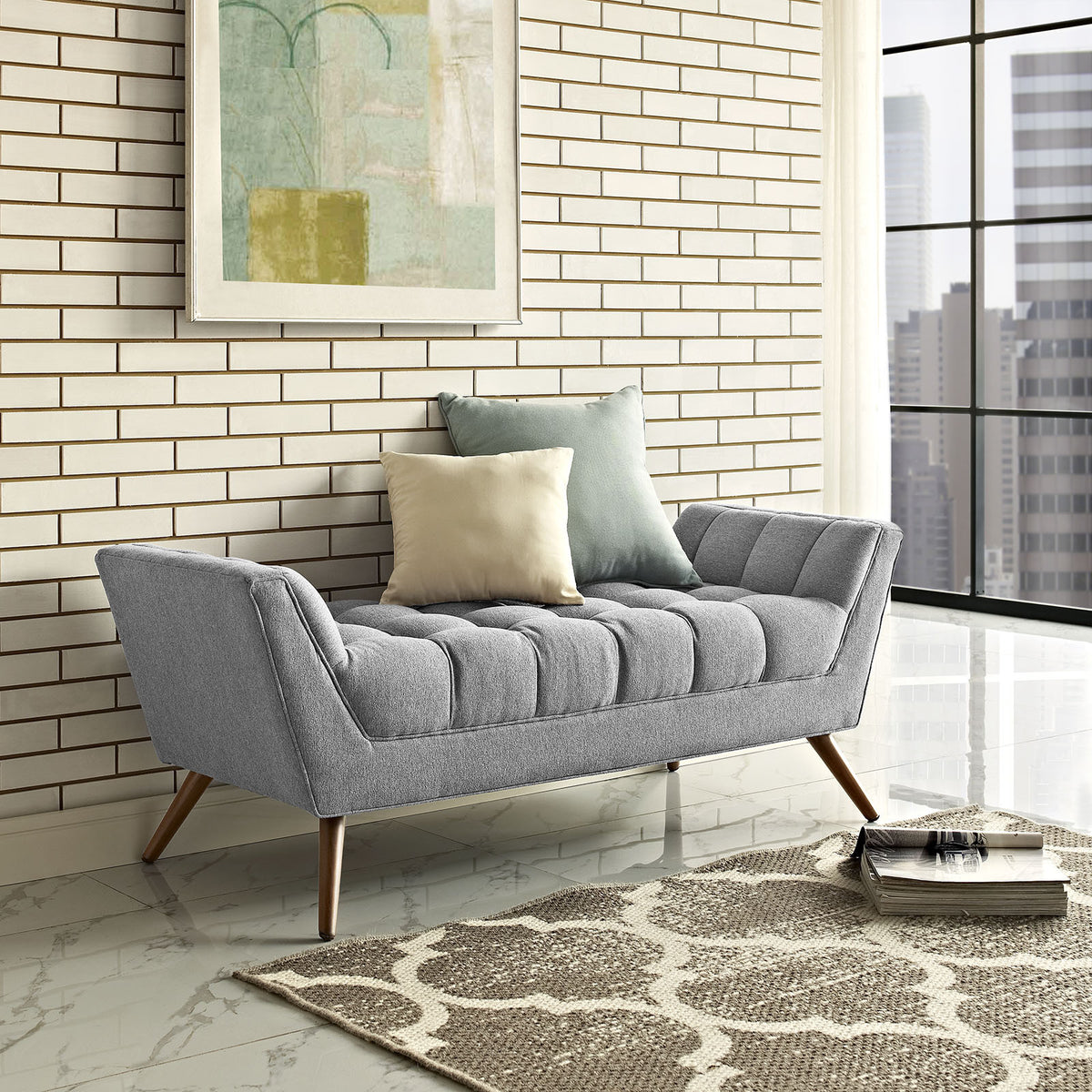 Reborn Fabric Bench Expectation Gray