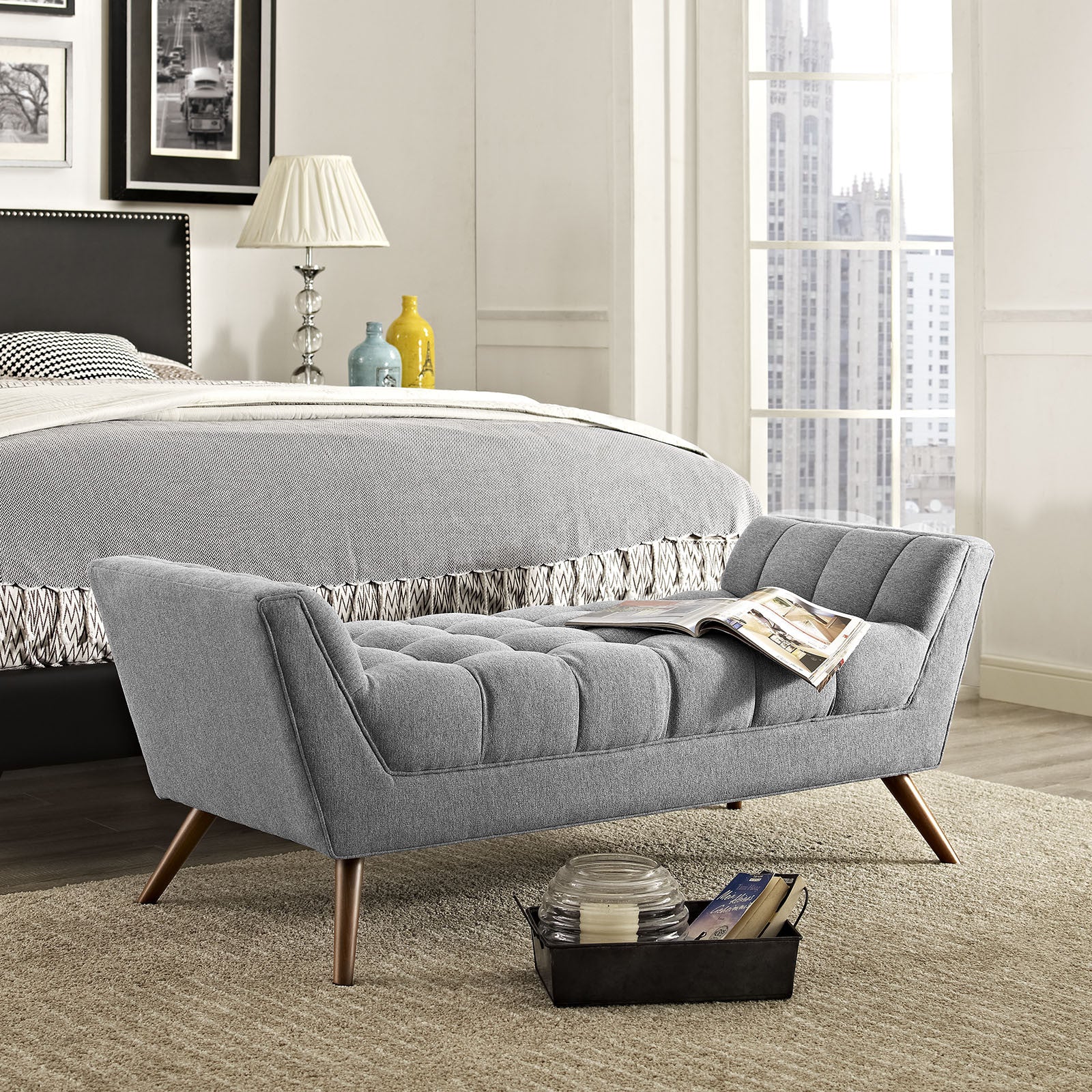 Reborn Fabric Bench Expectation Gray