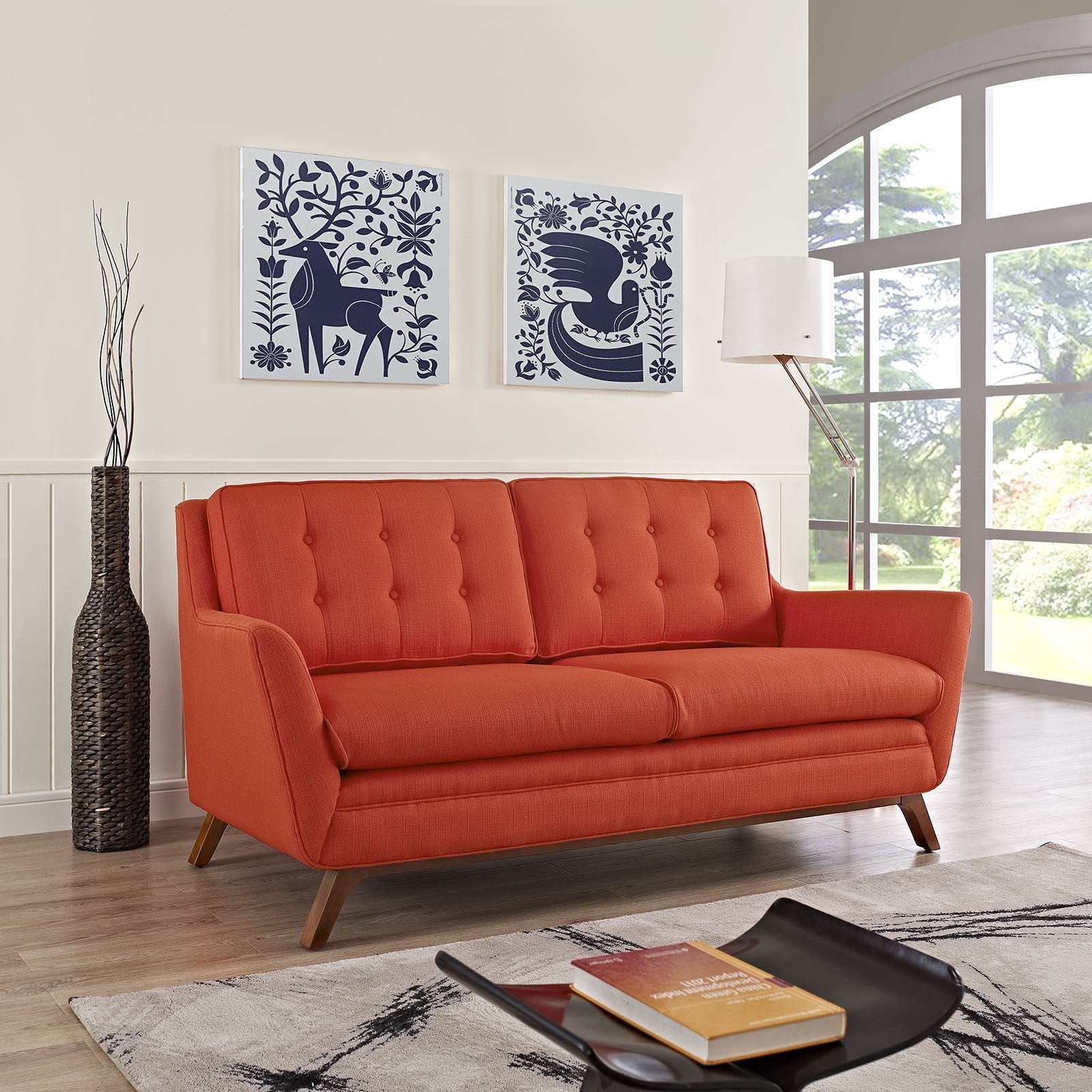 Beowulf Fabric Loveseat Atomic Red