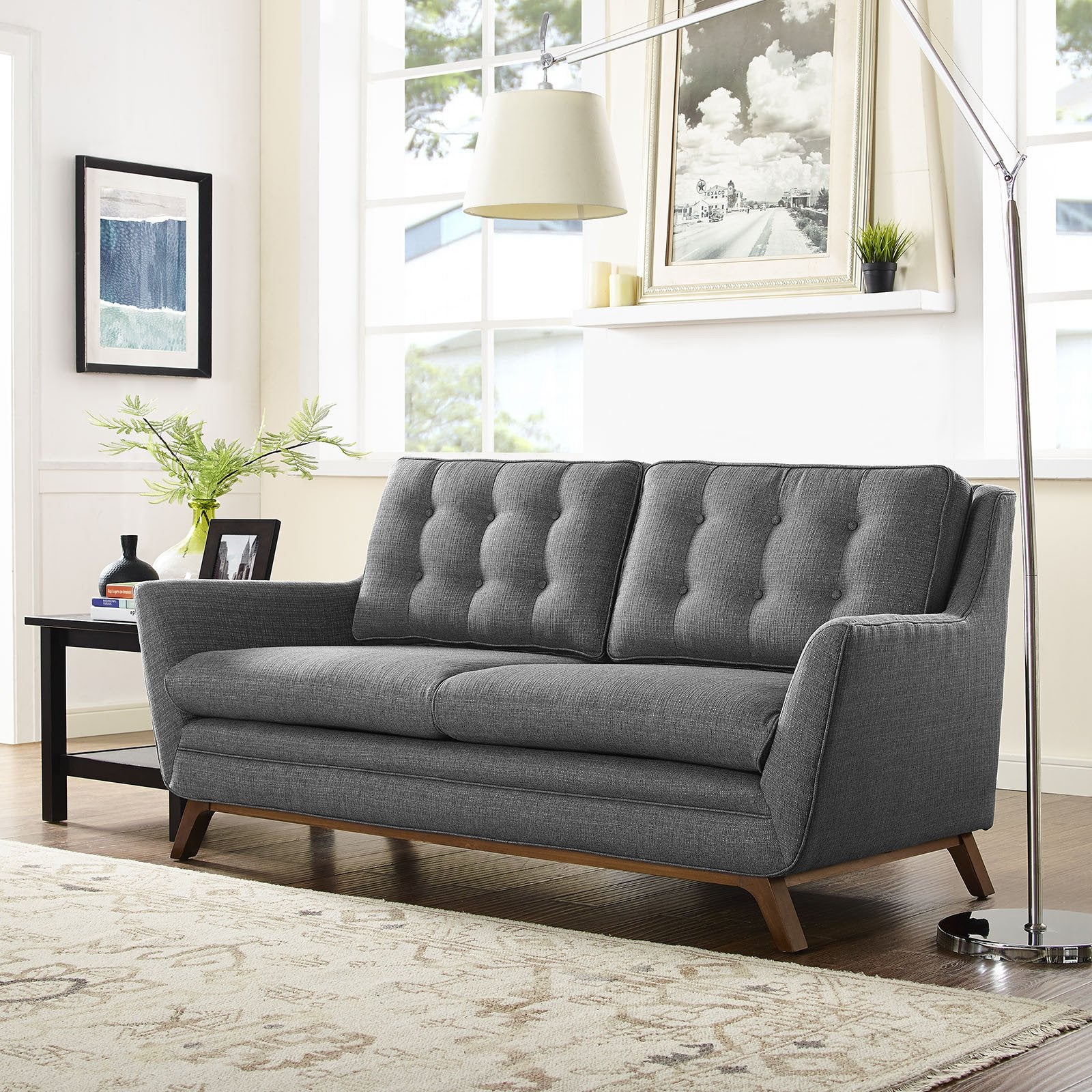 Beowulf Fabric Loveseat Gray