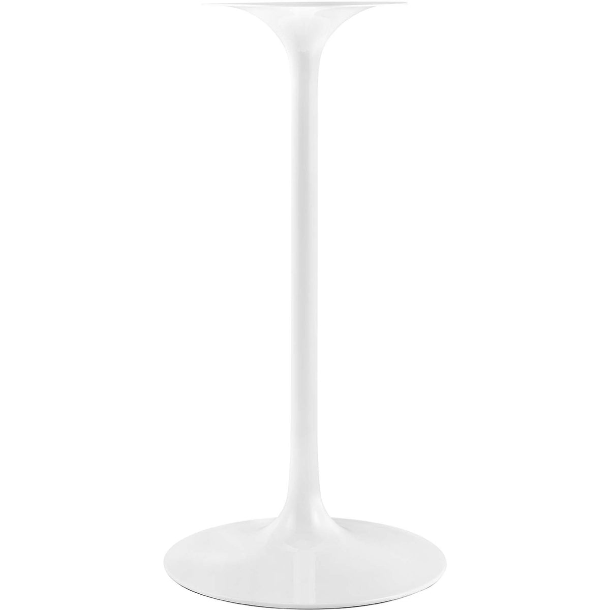 Glossy white pedestal base with a smooth, tapered silhouette || EEI-1827-WHI || leg_studio