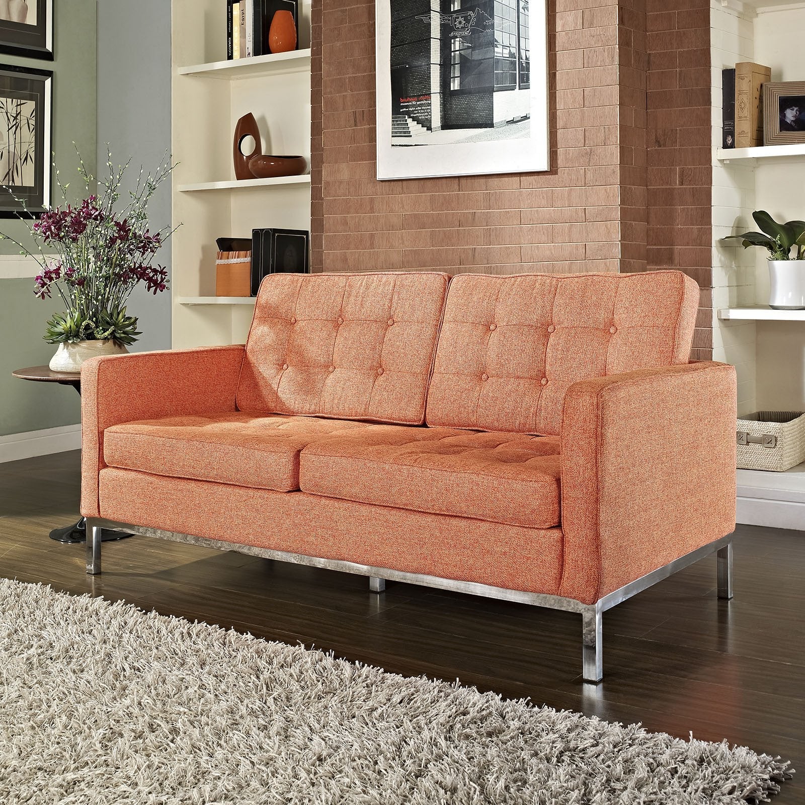 Lyte Wool Loveseat Orange Tweed