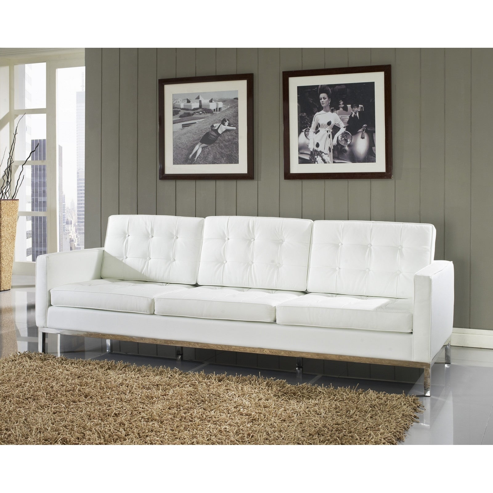 Lyte Leather Sofa White