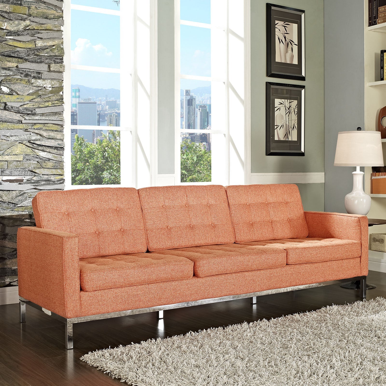 Lyte Wool Sofa Orange Tweed