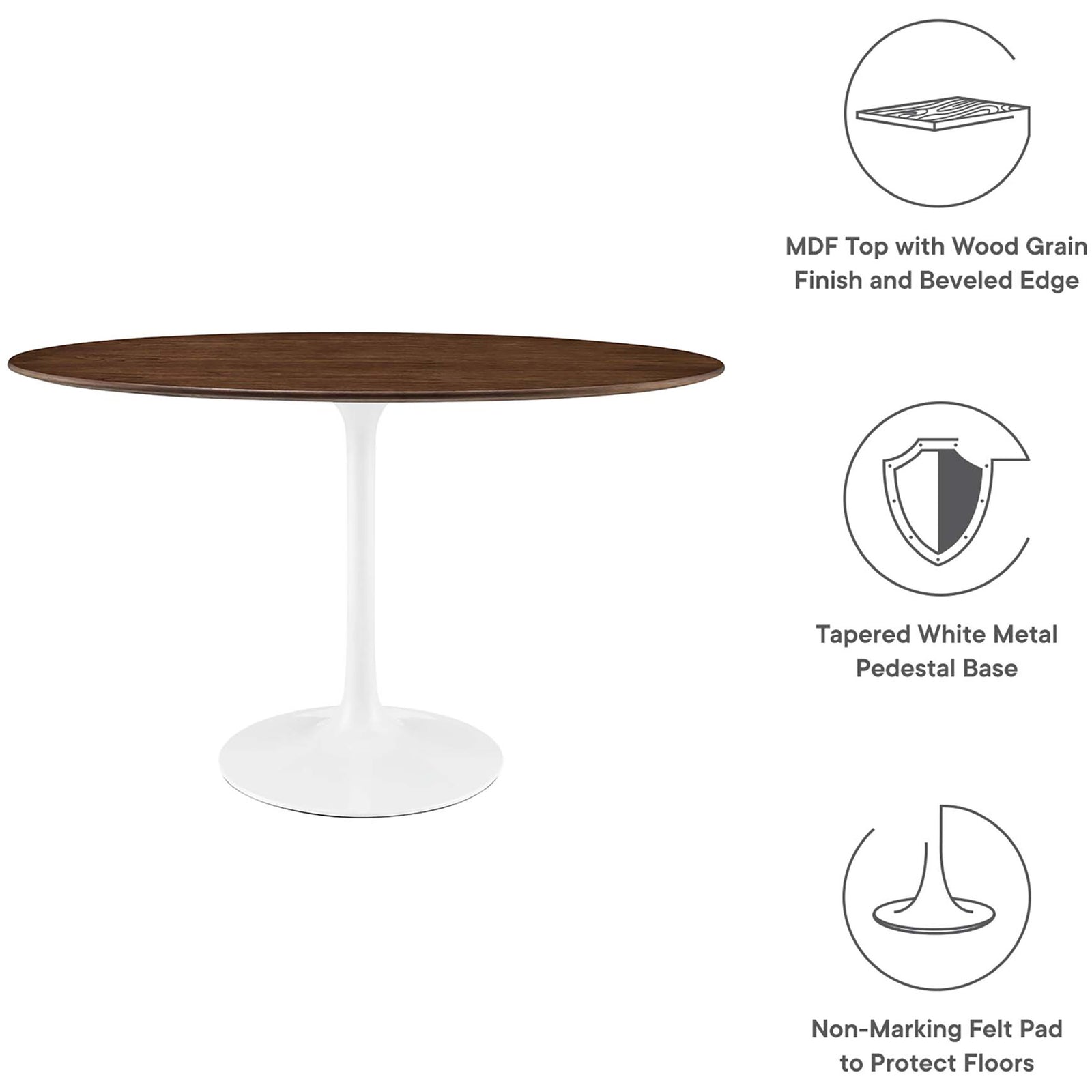 Lore Oval Dining Table Walnut