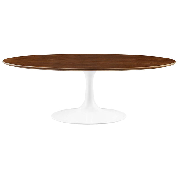 Lipton Oval Wood Coffee Table Walnut/White
