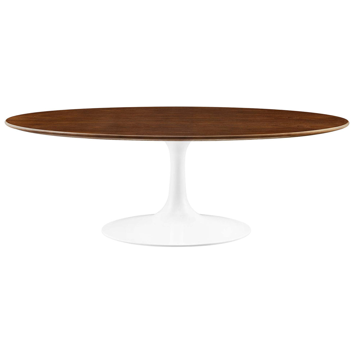 Lipton Oval Wood Coffee Table Walnut/White