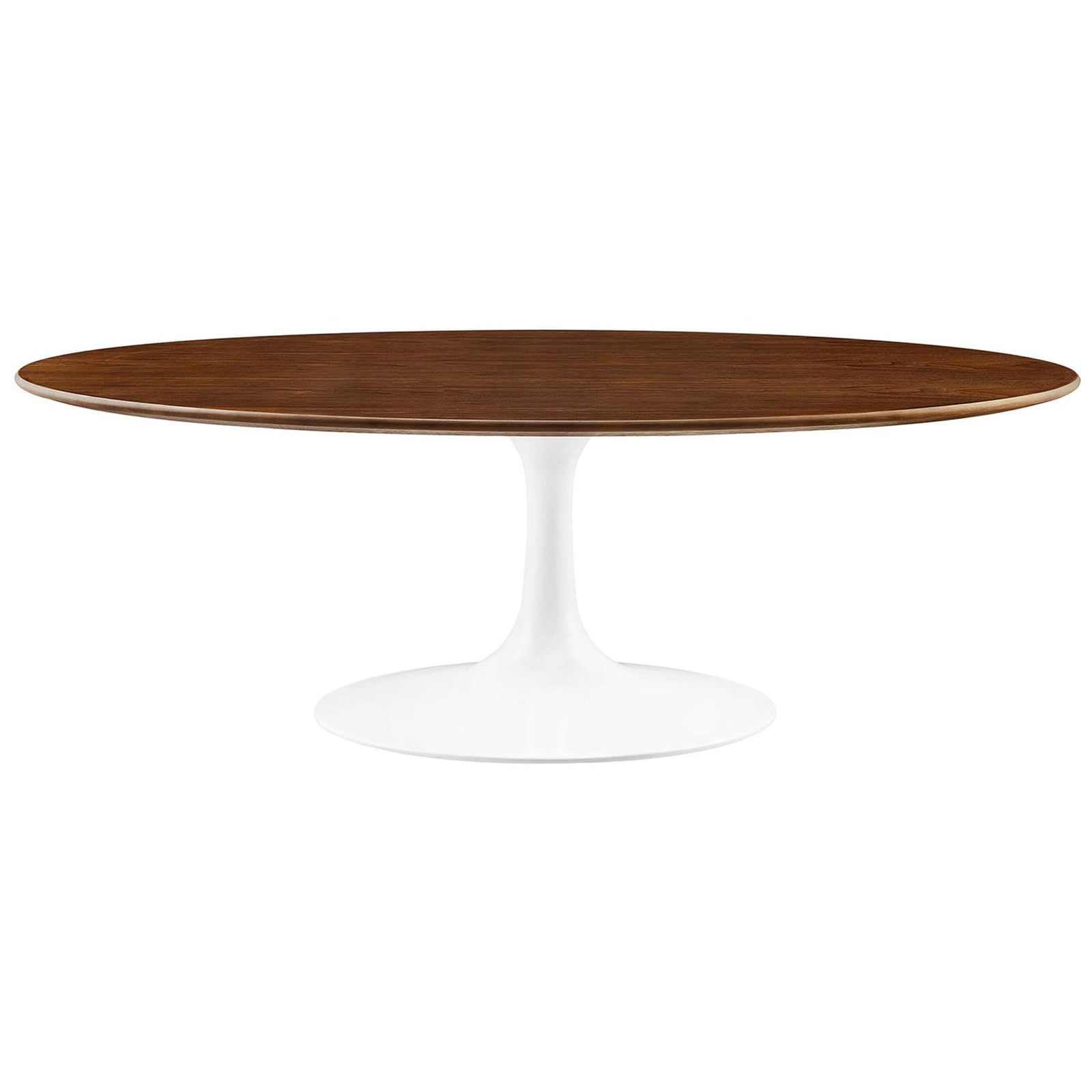 Lipton Oval Wood Coffee Table Walnut/White