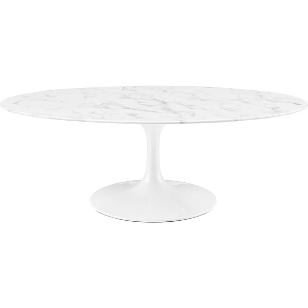 Lipton Oval Coffee Table White Marble