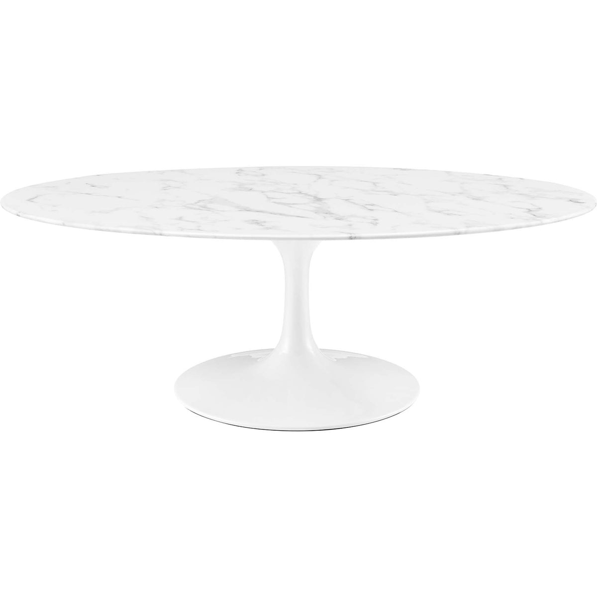 Lipton Oval Coffee Table White Marble
