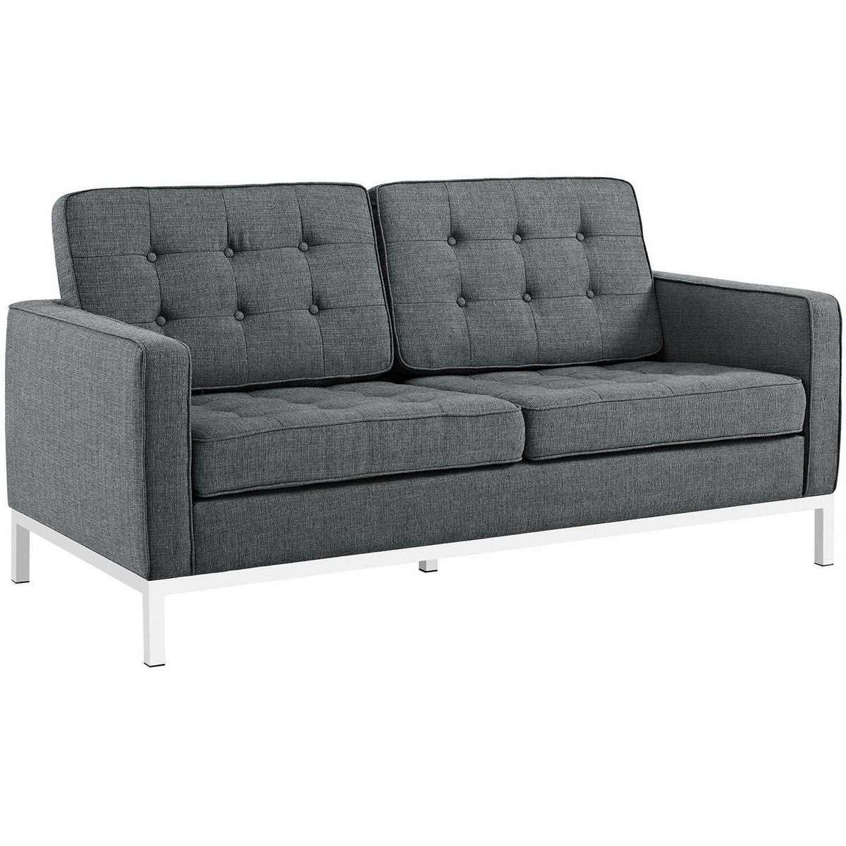 Lofton Fabric Loveseat Gray