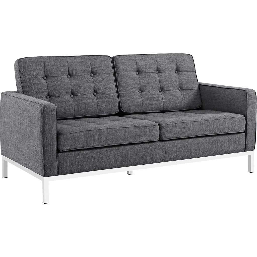 Lyte Fabric Loveseat Gray