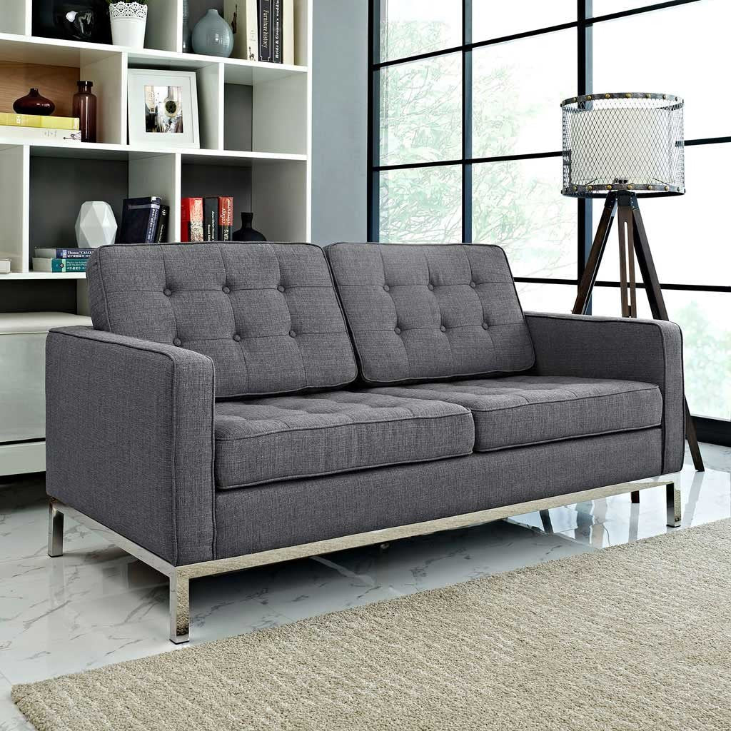 Lyte Fabric Loveseat Gray