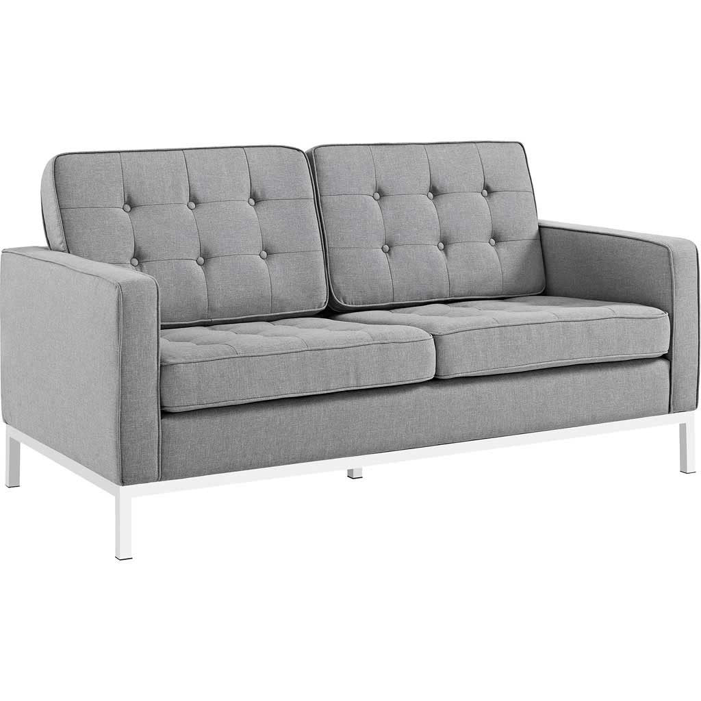 Lyte Fabric Loveseat Light Gray