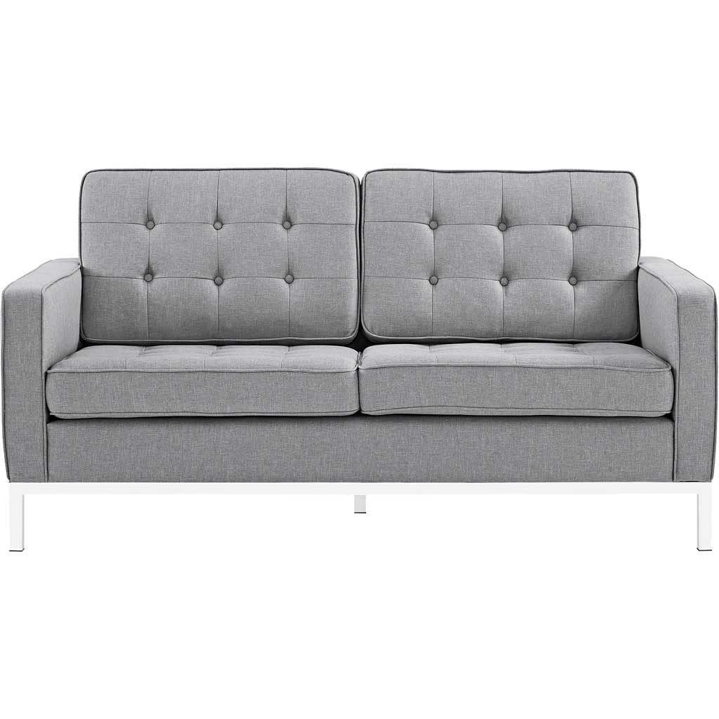 Lofton Fabric Loveseat Light Gray