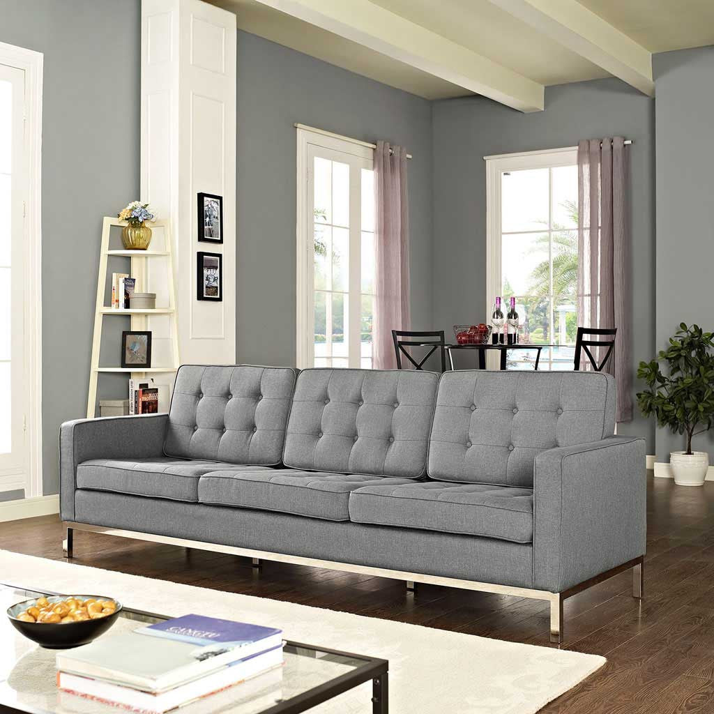 Lyte Fabric Sofa Light Gray