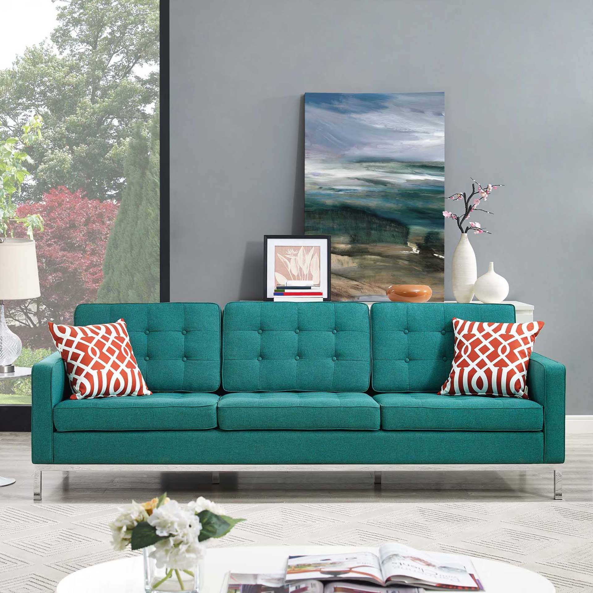 Lyte Fabric Sofa Teal