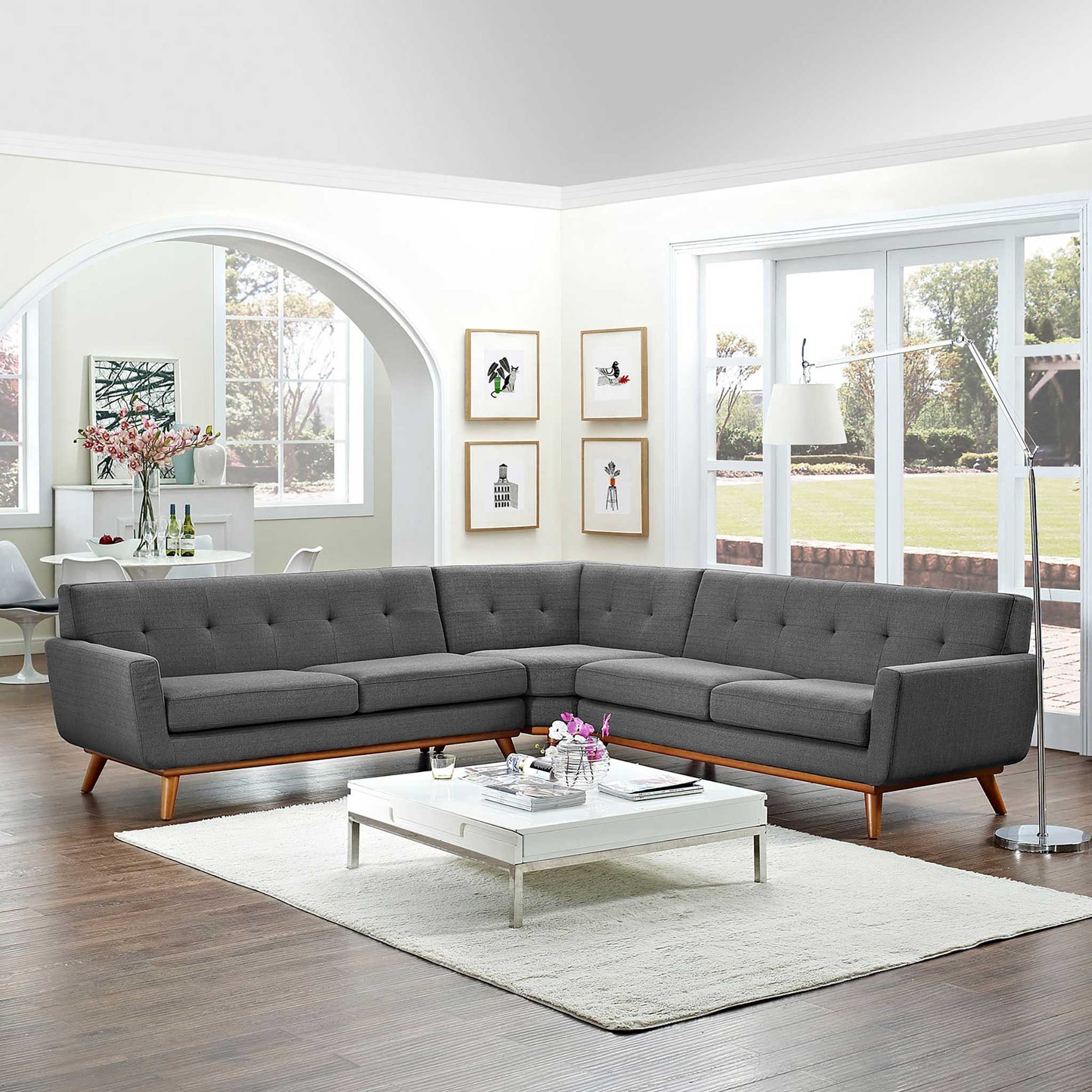 Emory Corner Sectional Sofa Gray