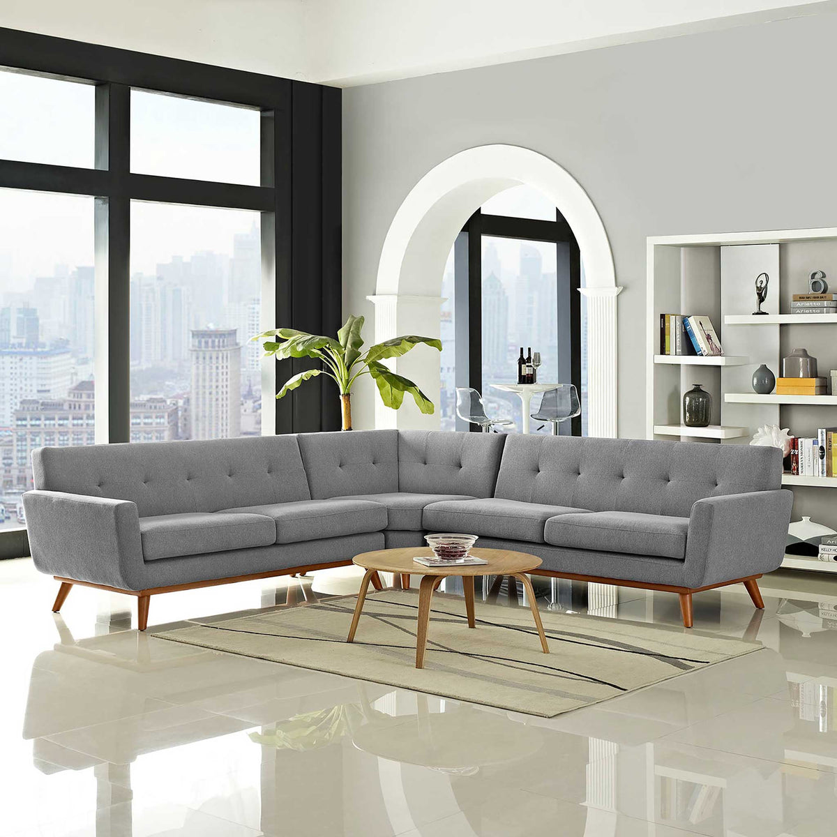 Emory Corner Sectional Sofa Expectation Gray