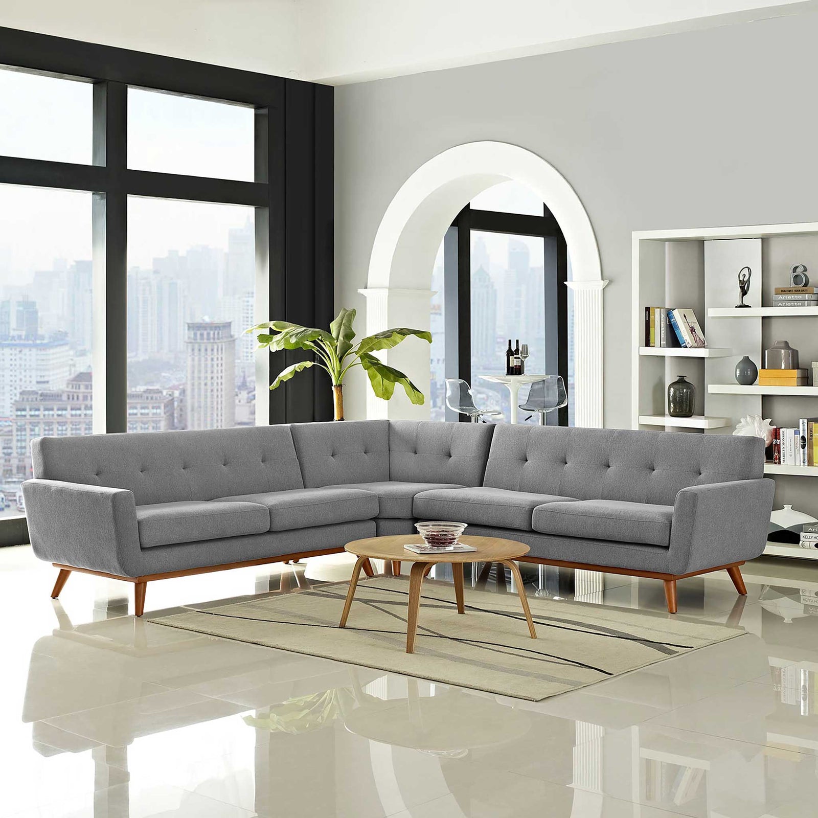 Emory Corner Sectional Sofa Expectation Gray
